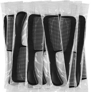 60 Pack Widen Combs Black Plastic Individually Wrapped for Hotel Airbnb Travel
